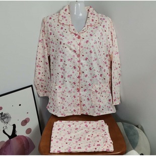 Men's Pajamas Spring and Autumn Cotton Long Sleeve Men's Spring and Summer Cardigan Plus Size Middle-aged and Elderly Home Suit