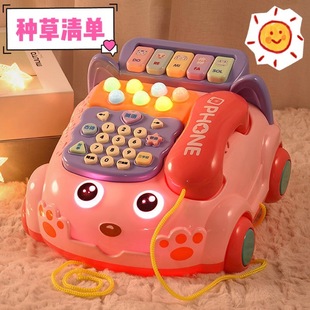 Children's Music telephone toy simulation dialogue puzzle early education lighting hamster baby phone toy