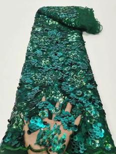 Spot fashion laminated beads embroidered cloth laser sequins dress children host dress fabric MN1652