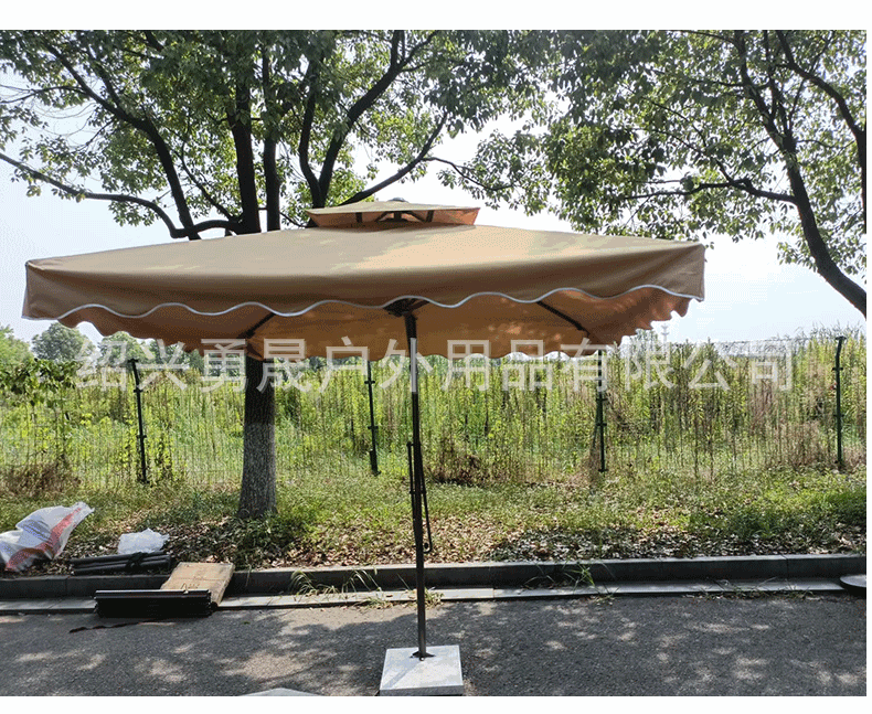 Outdoor Parasol Balcony Courtyard Beach Umbrella Double Top Hand Umbrella Hotel Outdoor Terrace Sun Umbrella Side Umbrella