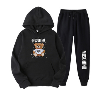 Hip hop print cross-border popular pullover sweater sports suit fashion casual all-match Sports fleece men and women hooded