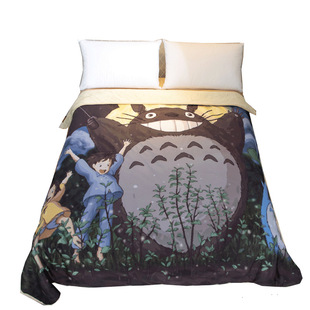 Cartoon Totoro student dormitory single summer cool quilt fashion kaws fashion brand summer home double air conditioning thin quilt