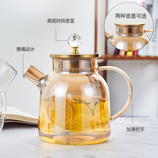 Factory direct heat-resistant glass cold water bottle diamond-shaped household tea boiling teapot juice large capacity cold water bottle