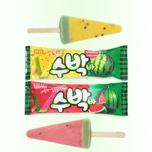 LOTTE Korea Imported LOTTE Watermelon Flavor Popsicle Fruit Ice Cream Ice Cream Yellow Watermelon Red Watermelon Strips