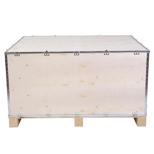 Customized Export Fumigation-Free Steel Belt Wooden Box Removable Logistics Steel Side Box Mechanical Equipment Packaging Box Manufacturer