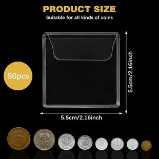 in stock Transparent PVC Commemorative Coin Bag Plastic Film PVC Badge Bag Coin Storage Bag