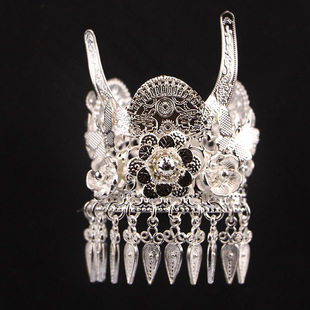 Wholesale Guizhou Qianhu Miao Village Wenchuang Miao Small Silver Cap Refrigerator Sticker Miao Headwear Mini Refrigerator Sticker Magnet