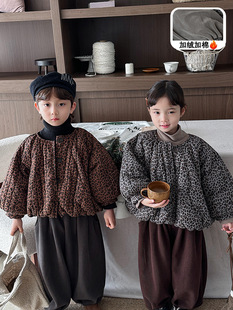 Jiaye Children Popular 2024 Детский зимний новый леопардовый рисунок бархатная куртка