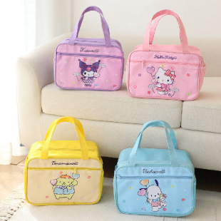 New Cartoon Kulomi White Dog Insulation Bag for Primary School Students Large Capacity with Side Pocket Portable Lunch Box Bag Lunch Bag