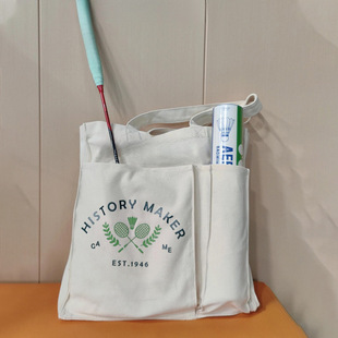 Badminton Bag, Tennis Bag, Sports Fitness Large-Capacity Canvas Bag, Single Shoulder Women's New High-Looking Portable Racket
