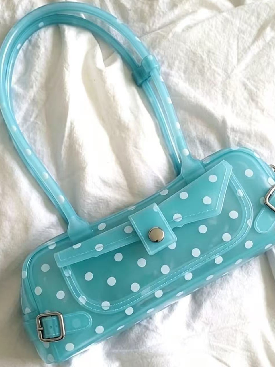 2026 New Cute and Stylish Polka Dot Jelly Bag with Handbag, Versatile for Commuters, Shoulder Bag for Women