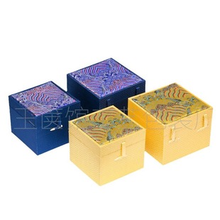 New Chinese style tea set Jianzhan gift box square Xiangyun cloth box purple sand pot buckle brocade box wholesale
