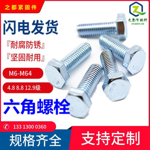 External Hexagon Bolt High Strength Bolt Grade 8.810.9 Grade 12.9 Galvanized M5-M20 Building Screw Fittings