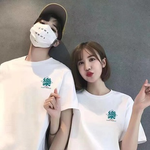 Hong Kong style trendy Korean style shoulder cotton T-shirt half sleeve loose all-match breathable no fat shrink no Pilling