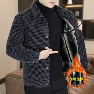 2024 autumn and winter men's Korean men's autumn and winter new short Korean casual woolen cloth padded jacket coat-