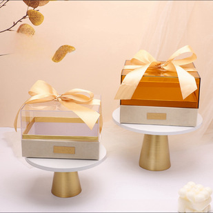 Transparent Acrylic Square Gift Box Ribbon Satchel Wedding Candy Box Bridesmaid Souvenir Business Gift Packaging Box Large