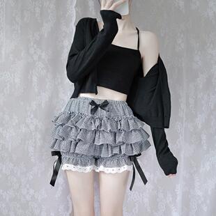Lovable Style Lolita Pumpkin Pants Cake Culottes Multi-Layer Tutu Skirt Support Base Summer Fresh Girl's Short Skirt