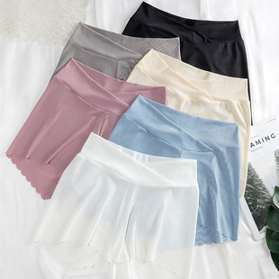 Защитные брюки Ice Silk для беременных женщин, леггинсы, высокие эластичные шорты с низкой талией, женские летние тонкие противоизносные для беременных
