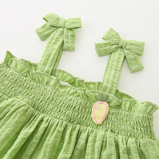 Baby 2025 Summer New Children's Korean-style suit Baby Girl Princess Sling Shorts Two-piece 3161