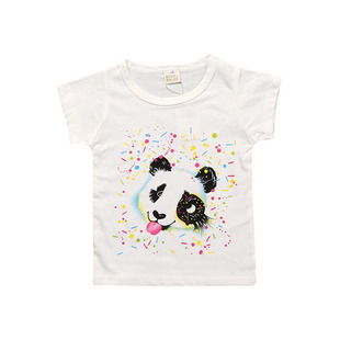 Korean Style Children's Wear Summer Boys' Short-sleeved T-shirt Children's Basic All-match Round Neck Cotton Letter Top T-shirt