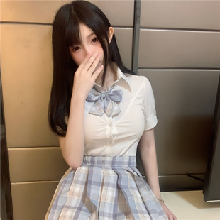 Jk Uniform Women's Waisted Shirt Slim-fit Slimming Long-sleeved Waisted Shirt All-match Hot Girl Top Short-sleeved Pure Style