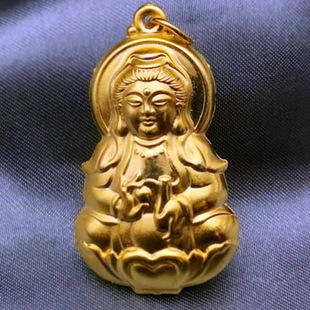 New Vietnam sand gold pendant pendant safety Mazu pendant Guanyin pendant safety buckle pendant gold ring