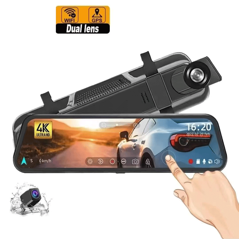 New 10-inch 12-inch full screen streaming media electronic rearview mirror recorder HD Dual Lens Taiwan electronic dog
