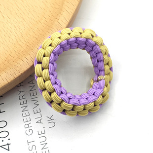 Korean style twist thick two-color hair rope hair band high elastic rubber band women's high ponytail hair rope ball head headdress