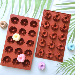 15 even spiral 66 chocolate silicone mold 3D candy pudding biscuit ice cake making cake decoration