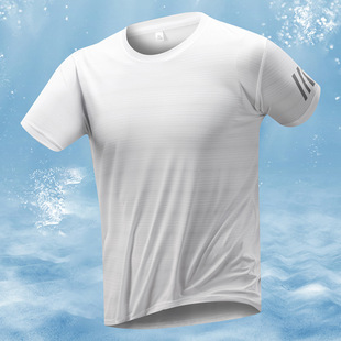 Men's Short-sleeved T-shirt Summer Trendy Brand Ice Silk Thin Round Neck Loose Quick-drying T-shirt Summer All-match Casual Top