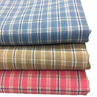Spot supply 60s linen cotton yarn-dyed shirt casual wear fabric yarn-dyed plaid cotton feel good
