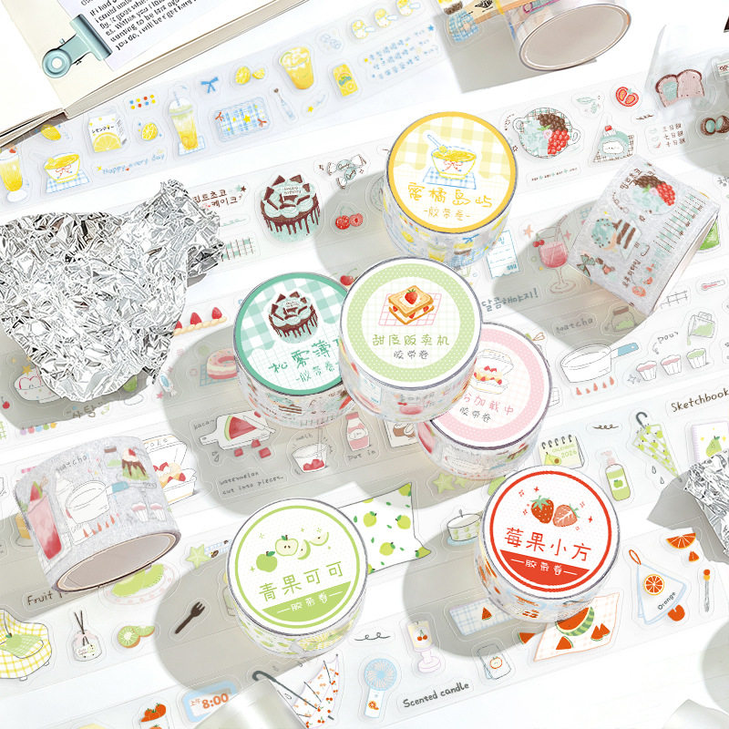 New Salt Series Journal Stickers, Dessert Handmade Stamps, Guka Decoration DIY Guka Box Stickers