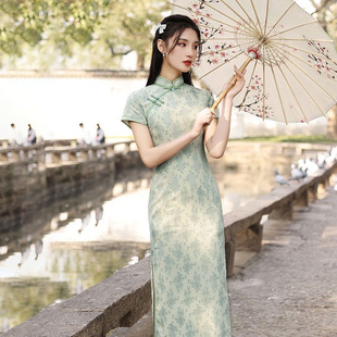 Plain Elegant Cheongsam Daily 2024 New Young High-end Summer New Chinese Style Small Improved dress Women