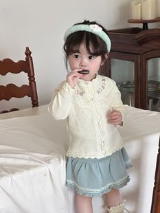 Cutemily Spring ins Baby Baby Baby Baby Тонкий контрастный отворот с длинными рукавами свитер