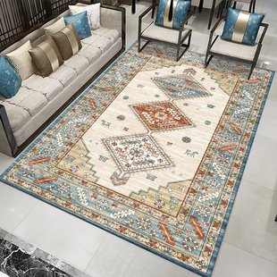 Cross-border large carpet for retro Bohemian hotel anti-slip stain-resistant easy-to-care crystal velvet carpet