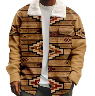 3D Digital Printing Cross-border European and American Autumn and Winter Explosions Abstract Art Ethnic Style Loose plus size Wool Sweater Jacket