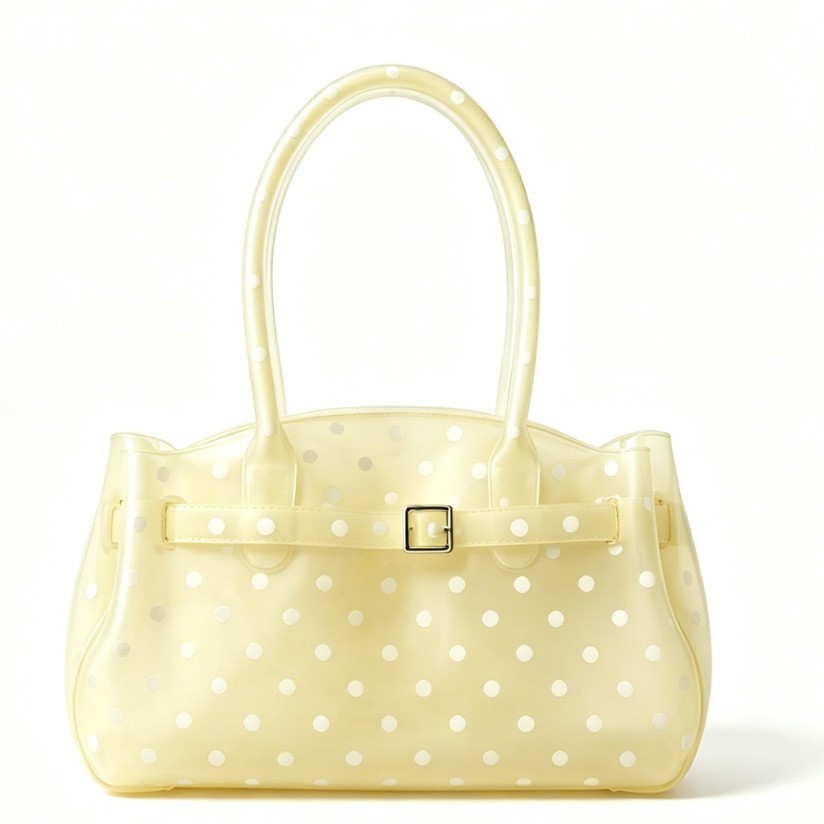 New fresh and sophisticated polka dot jelly bag, large capacity, light luxury, suitable for commuting, shoulder bag, handbag, underarm bag for women.