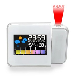 Factory Direct Sales 8190 Weather Station Projection Clock Led Color Screen Perpetual Calendar Weather Clock Multi-Function Digital Alarm Clock