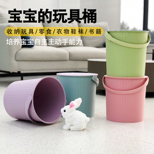Wholesale household plastic bucket thickened storage sundries bucket outdoor car wash daily necessities fishing bucket with lid