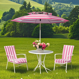 Double-top fiber bone sun umbrella 1.8-2.4 beach polyester fabric free design wind-resistant sunshade manufacturers