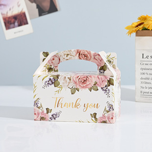 Portable small cake packaging box pastry baking packaging white cardboard box cake roll mousse dessert box