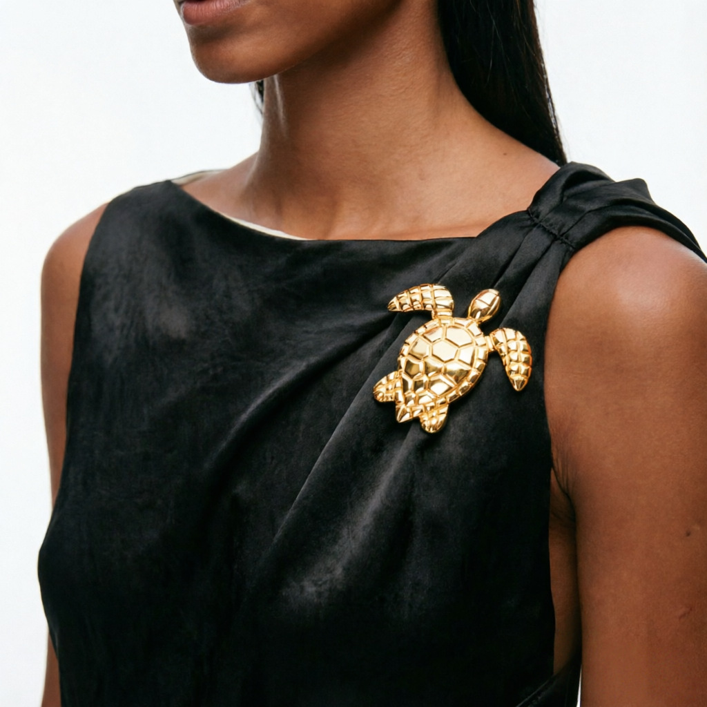 Exaggerated and Unique Ocean-Style Sea Turtle Brooch, Versatile Beach Vacation Accessory for Women, Wholesale in Stock, Anti-Exposure