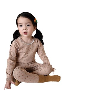 Children's Baby's Autumn Clothes and Pants suit Autumn and Winter Cotton Underwear Pajamas Cartoon Class A Boneless Slim-Fit Thick