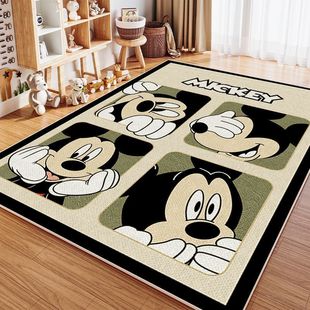 Crystal Velvet Carpet Fully Covered Cartoon Kidsren's Living Room Wear-Resistant Sofa Coffee Table Blanket Cooling Home Bedroom Anti-Slip Blanket