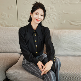 2024 New Busalong Long Sleeve Shirt Women's Shirt Professional Slim Fit Work Clothes plus size Formal 6767