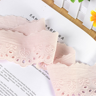 Lace New Combed Cotton Strawberry Bow Embroidery Children's Clothing Accessories 6cm Lace