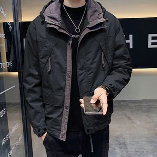 Spring and Autumn 2024 New Style Jacket Men's Trendy Brand Hooded Jacket Men's Upper Clothes Casual Overalls Men's Jacket