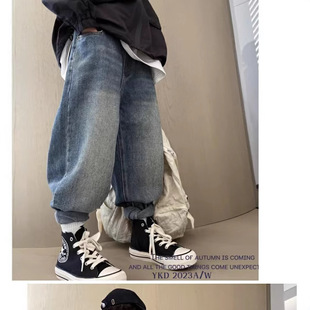 [13000 People Collection] Boys' Jeans 2025 Autumn Dress Handsome Pants Korean Children's Western Style