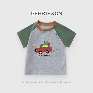 Summer Baby Top Short-sleeved Cotton Super Cute Boy's T-shirt Thin Clothes Summer One-year-old 3-year-old Children's T-shirt Western Style