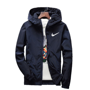 New Amazon men's spring fashion loose cardigan zipper jacket fashion brand casual all-match hooded jacket